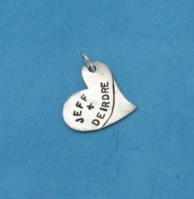 Personalized Pewter Heart Charm Necklace