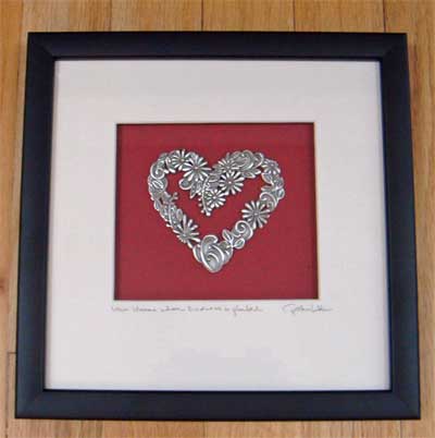 Pewter Heart Framed Wall Art